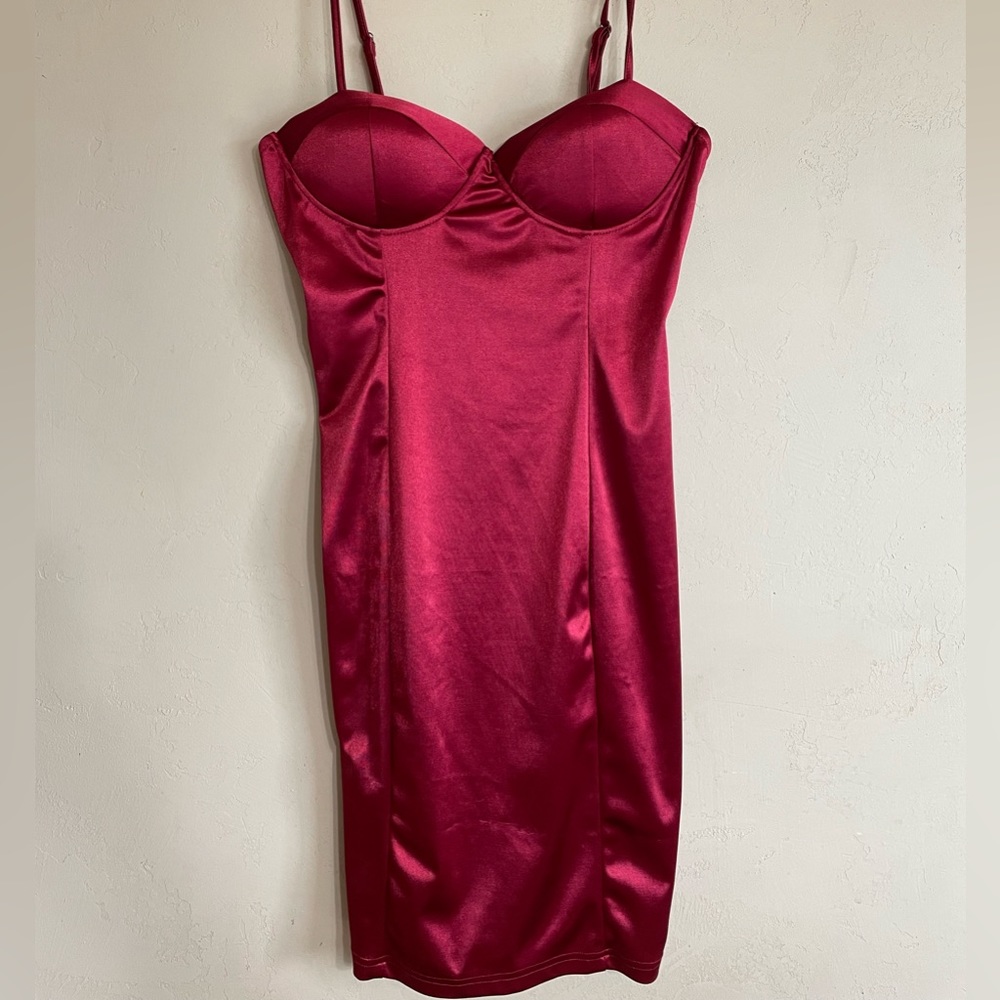 Shein women’s sexy burgundy came bodycon dress